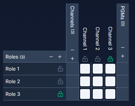 Default matrix settings